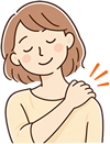 肩に手を当てる女性のイラスト